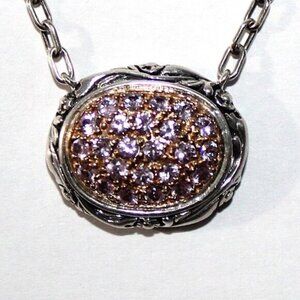 Lyric Sterling & 18kt Gold Pink Topaz Floral Necklace